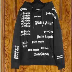 Palm Angels Black Hooded Sweatshirt